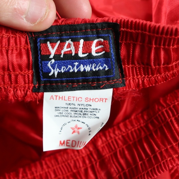 Vintage New Nylon Checkered Soccer Shorts Red Mens - Picture 6 of 7